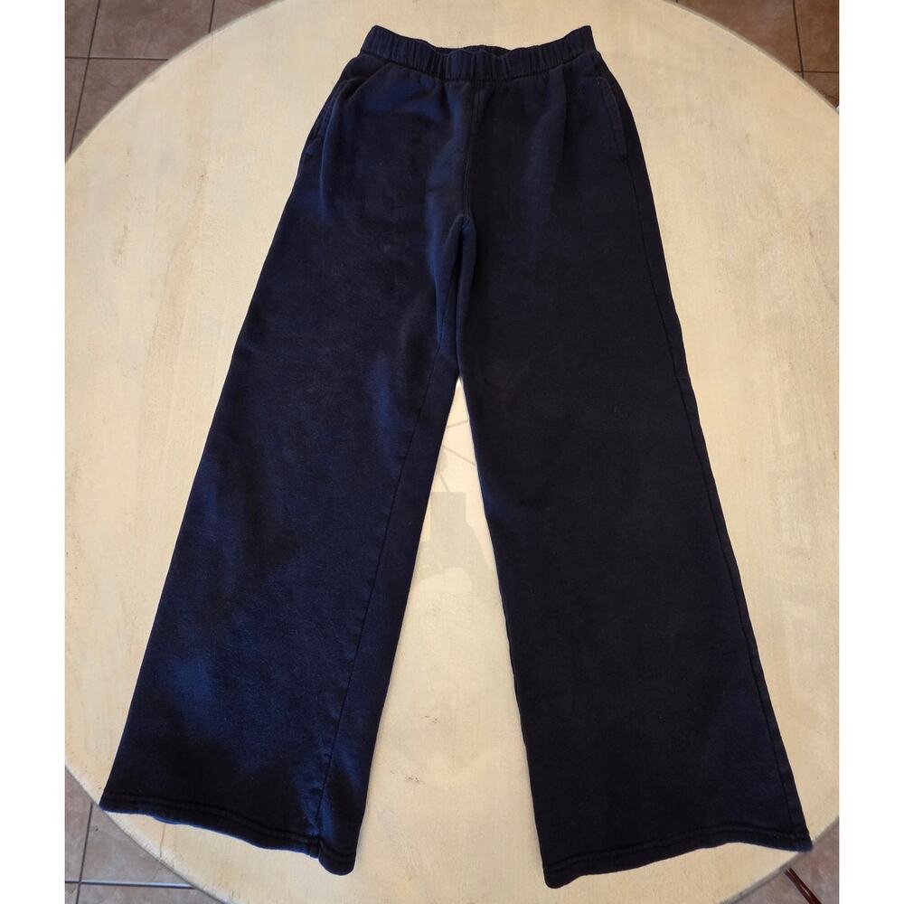 Hollister Women's Navy Blue Wide Leg Sweatpants SZ XS Pockets Casual Comfy